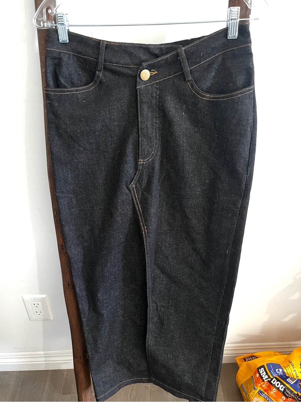 Dark Wash Denim Skirt - Classic Straight Fit